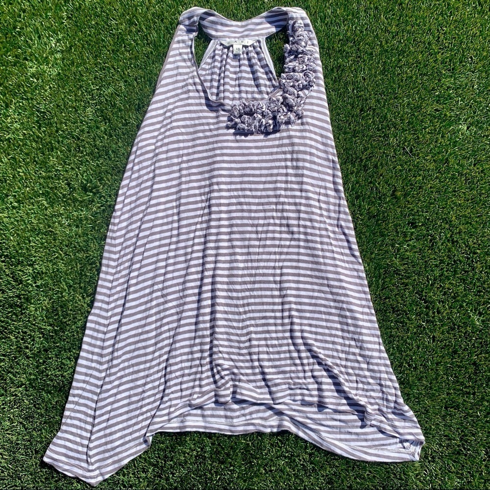 Cabi womens striped tank top gray white size xs